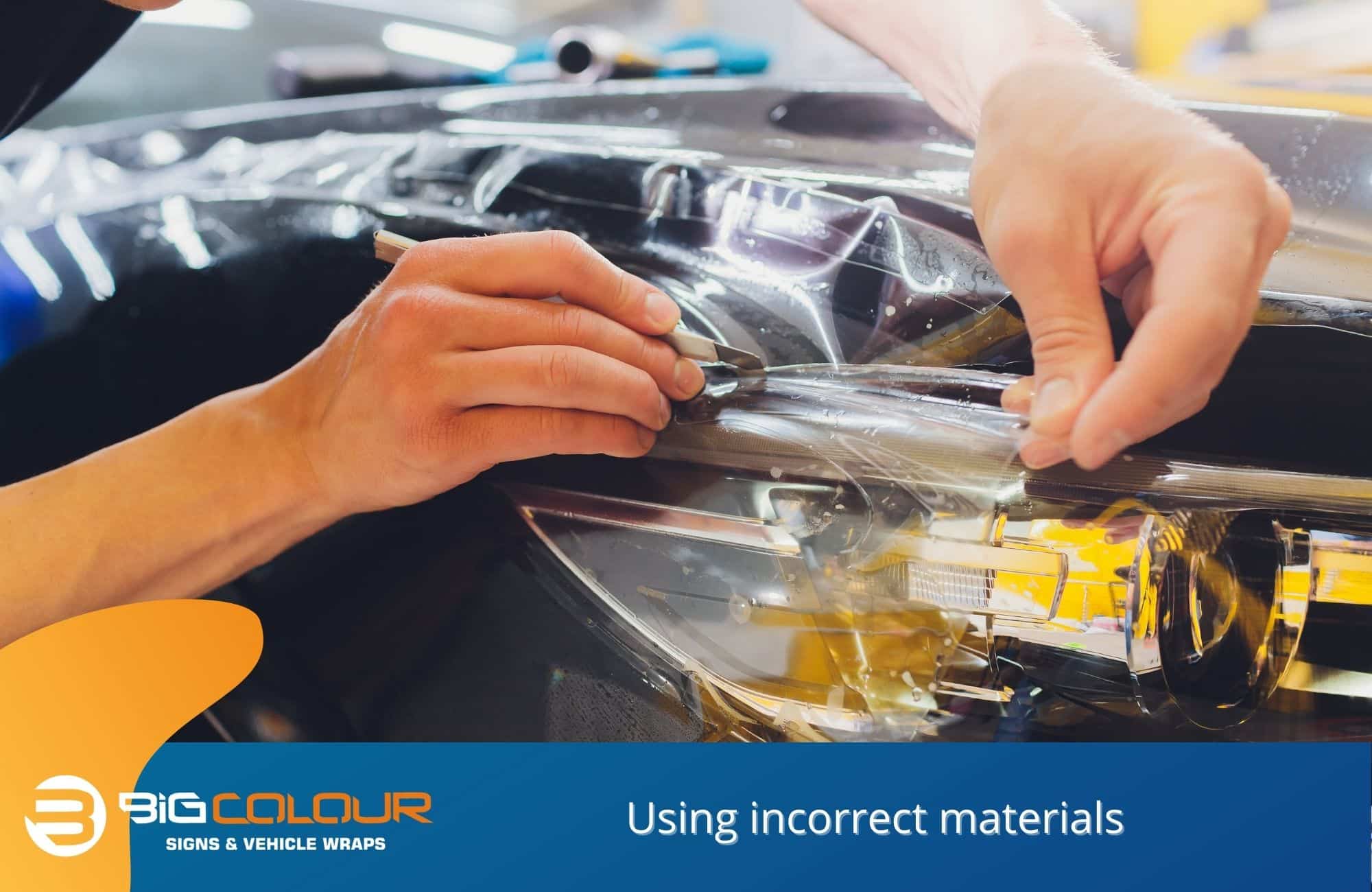 Using incorrect materials