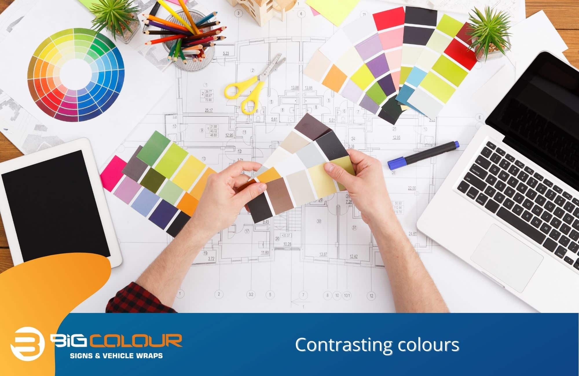 Contrasting colours