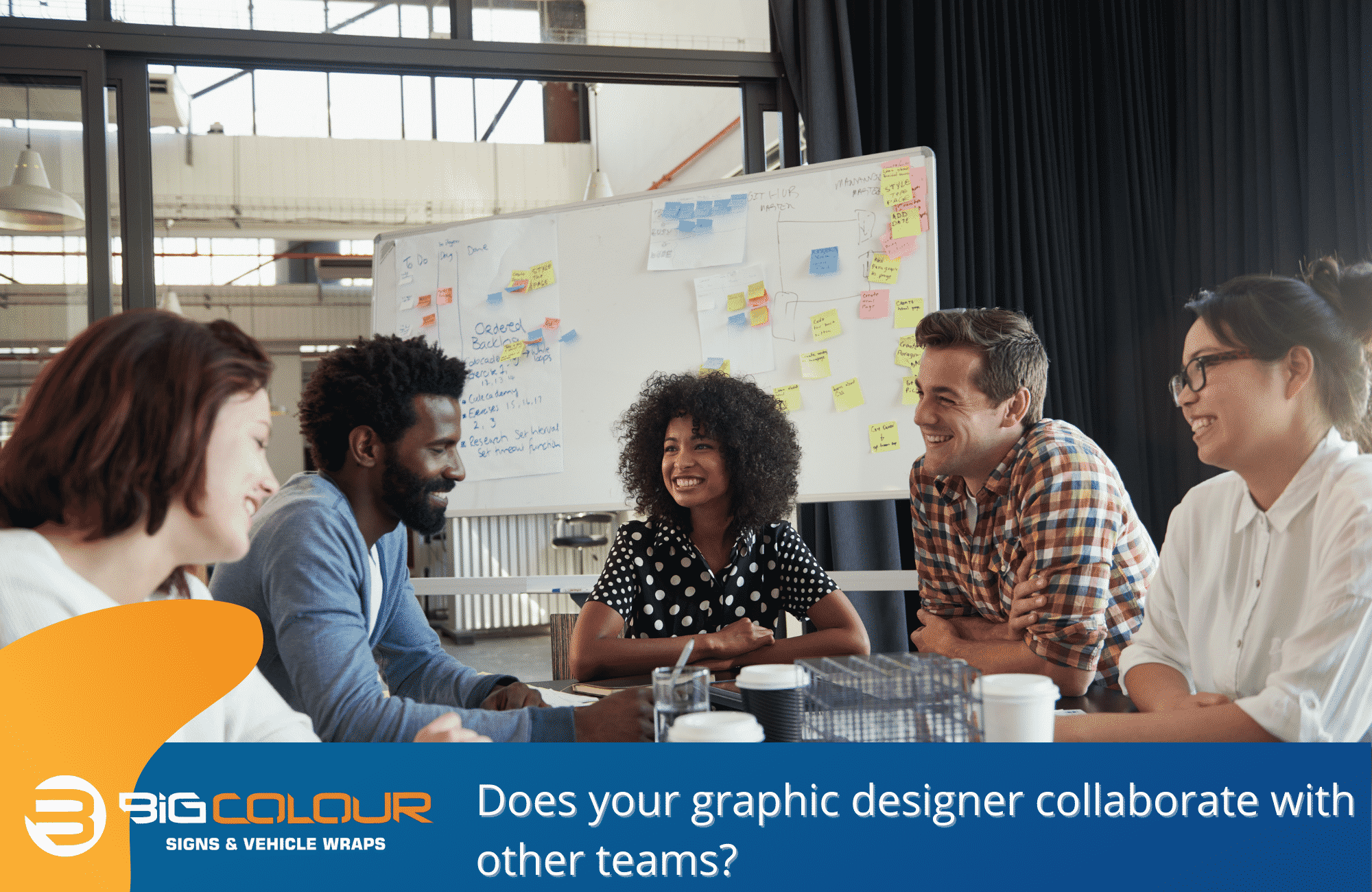 Does your graphic designer collaborate with other teams?