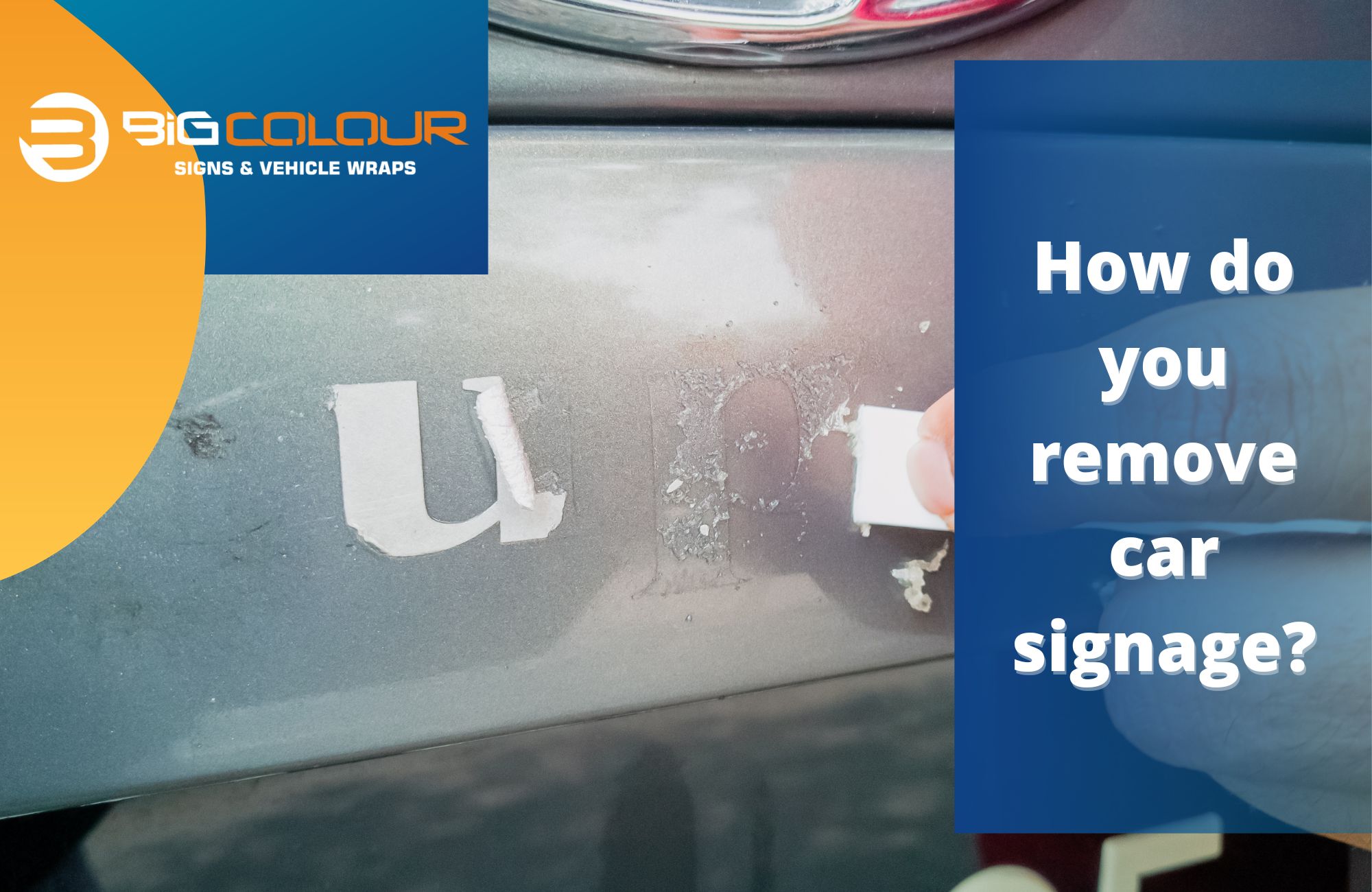 How do you remove car signage