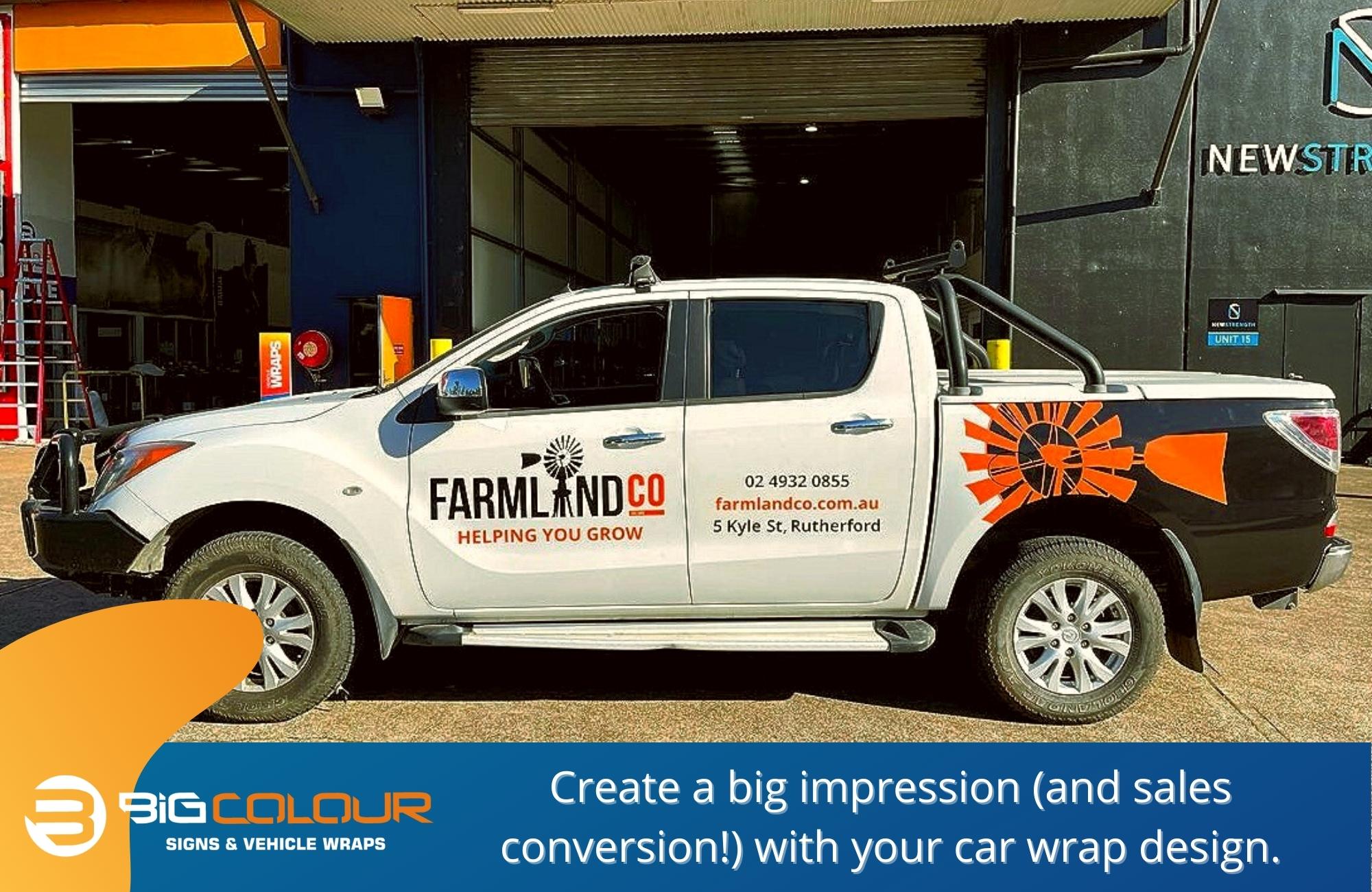 Create a big impression (and sales conversion!) with your car wrap design.